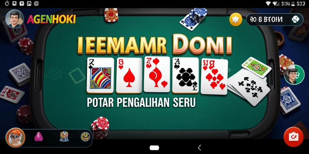 Tampilan utama AGENHOKI dengan gameplay domino yang seru.
