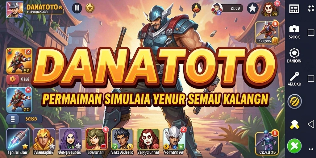 Screenshot utama DANATOTO menampilkan gameplay simulasi yang menarik dan interaktif.