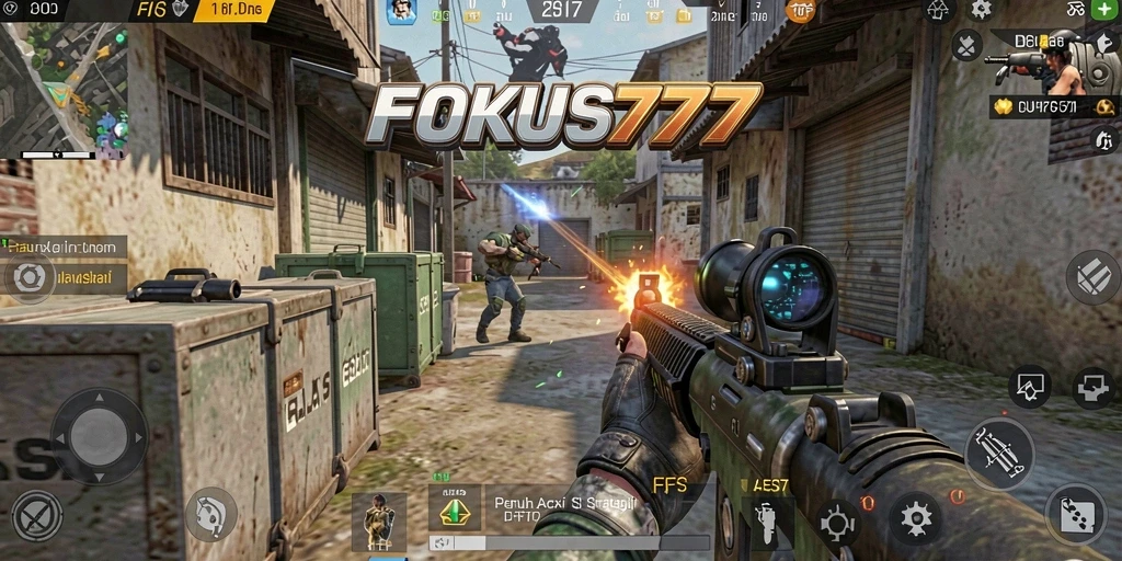 Menampilkan aksi seru dalam pertempuran FPS di FOKUS777.