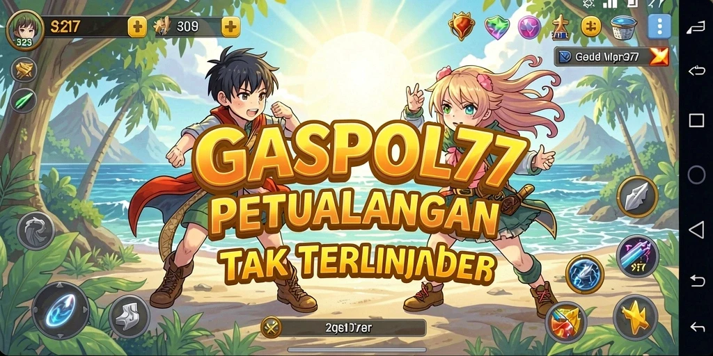 Tangkapan layar dari gameplay <strong>GASPOL77</strong> yang menampilkan aksi karakter dalam pertarungan Anime.