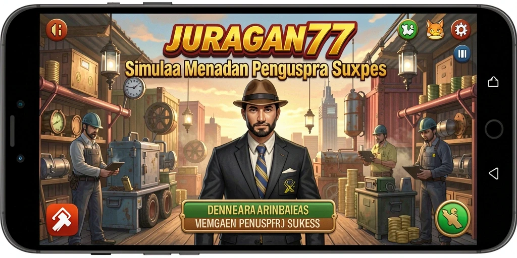 Screenshot menunjukkan gameplay interaktif pengelolaan bisnis.