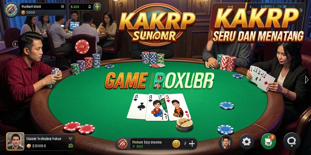 Tampilan gameplay seru dalam KAKRP yang penuh aksi Poker.