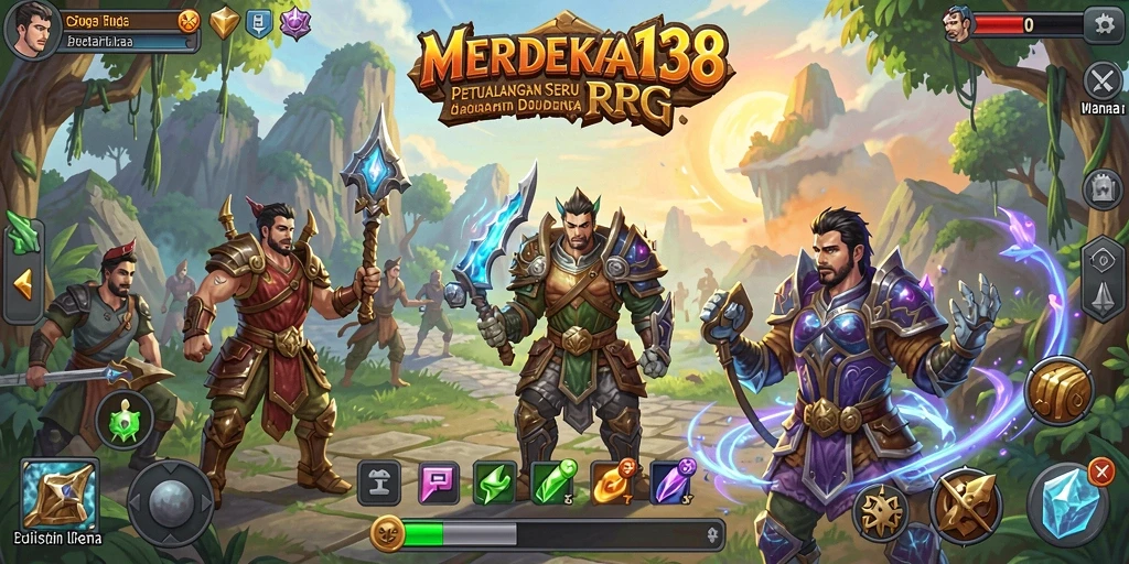 Tampilan gameplay RPG yang mendebarkan dari MERDEKA138.