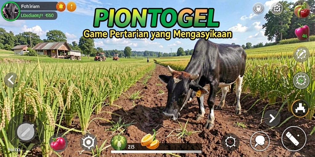 Screenshot PIONTOGEL menampilkan gameplay pertanian yang menarik dan interaktif.