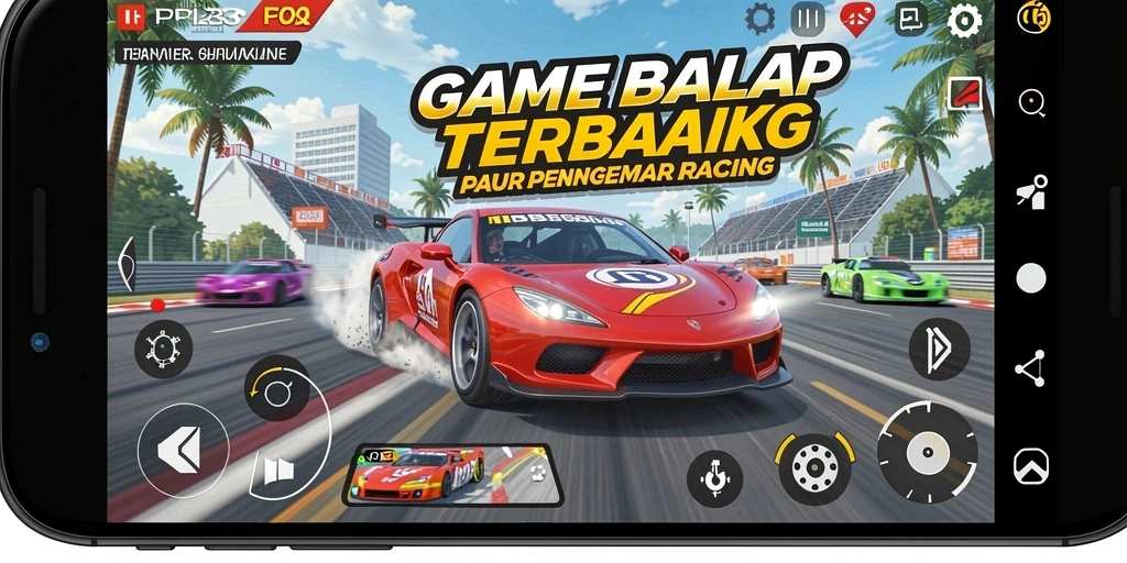 Tampilan gameplay seru dalam balapan cepat PP123.
