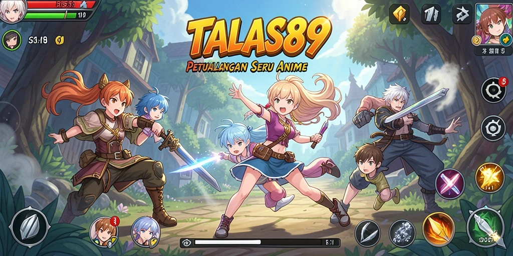 Tangkapan layar gameplay TALAS89 yang menampilkan aksi seru dan karakter Anime.